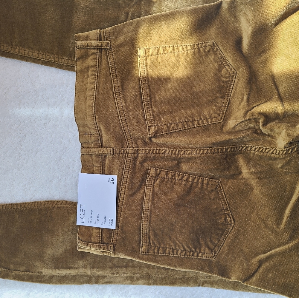 NWT LOFT Skinny High Rise Velvet Pants - Picture 4 of 5